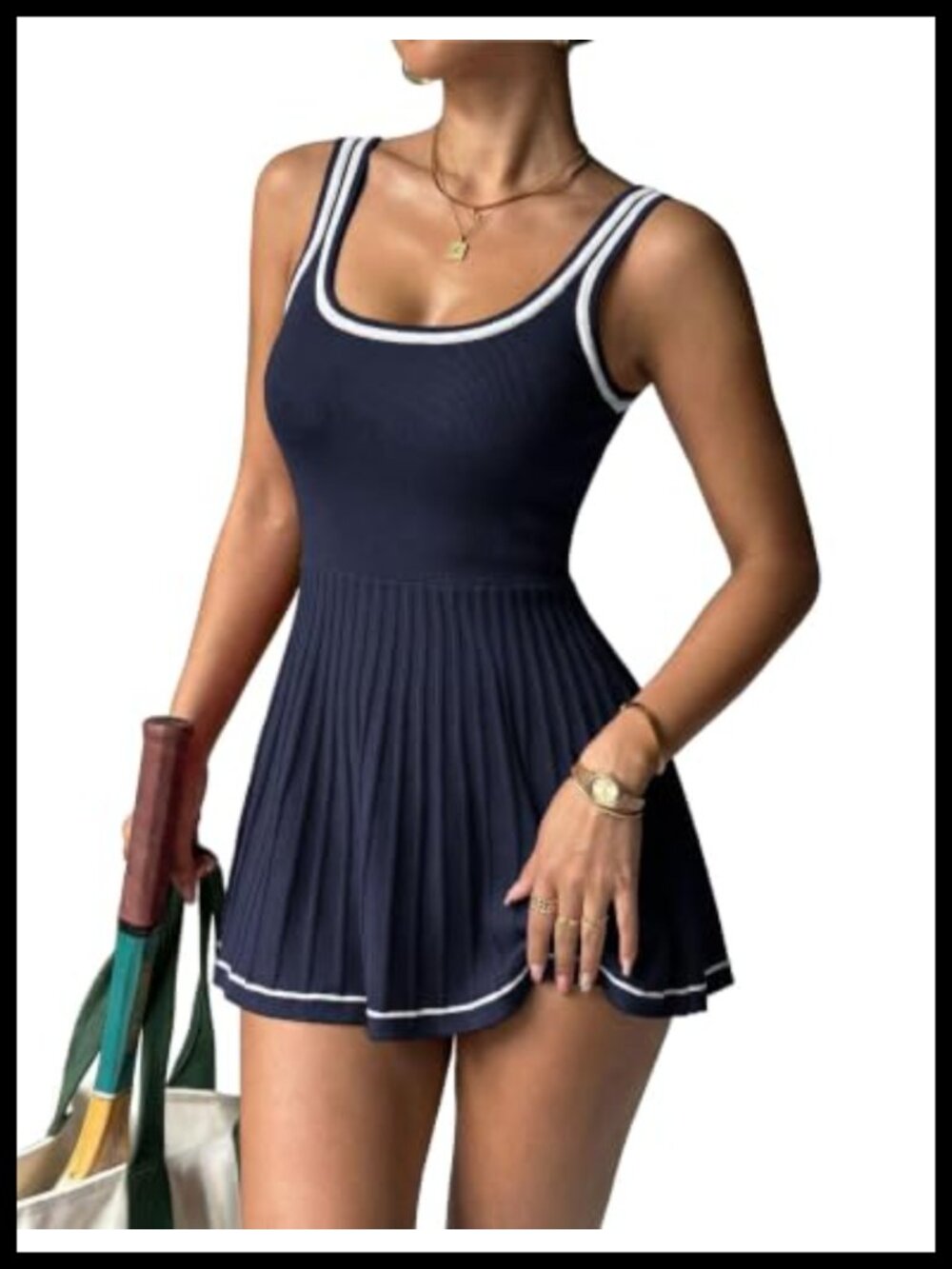 Knit Sleeveless Athletic Tennis Golf Dress A-Line Mini